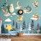 Dragon Wall Stickers,Peel and Stick Colorful Flying Dragon,White Clouds, Stars.Tree Self-Adhesive MuralRemovable