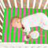 Pigsaly 27x39 Inch Crib Sheets Hot Pink Green Stripe Baby Sheet for Standard Crib Mattress Boys Girls Toddler Bed