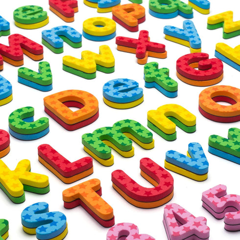 192 Pcs Magnetic Letters and Numbers Foam Set, 9 Color Alphabet Magnets Gift for Preschool Kids Educational Toy