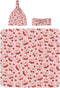 Midaivu Cherry Swaddle Blanket for Newborns Baby Swaddle with Headband and Matching Hat