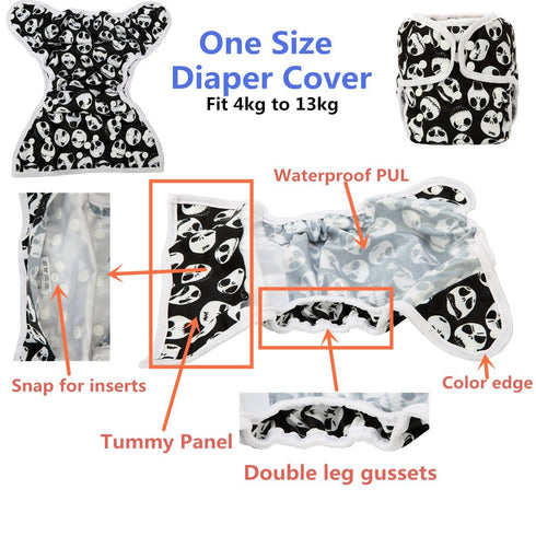 Sigzagor 10lbs 36lbs Baby Diaper Cover Nappy One Size to for Girls (Rainbow Hearts)