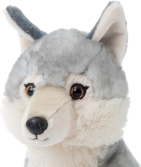 The Petting Zoo Wolf Stuffed Animal, 12 Inch Grey Wolf Plush Toy, Gifts for Kids, Wild Onez Zoo Animals