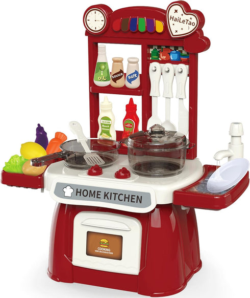 Set Set,Kids PlaysetPlay Set) Kitchen for Toddler with Sound and LightPretend Cooking Food Kitchen Sink with Running