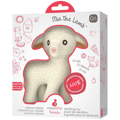 CaaOcho Pure Natural Rubber Teething Baby Toy - Mia the Lamb Teether