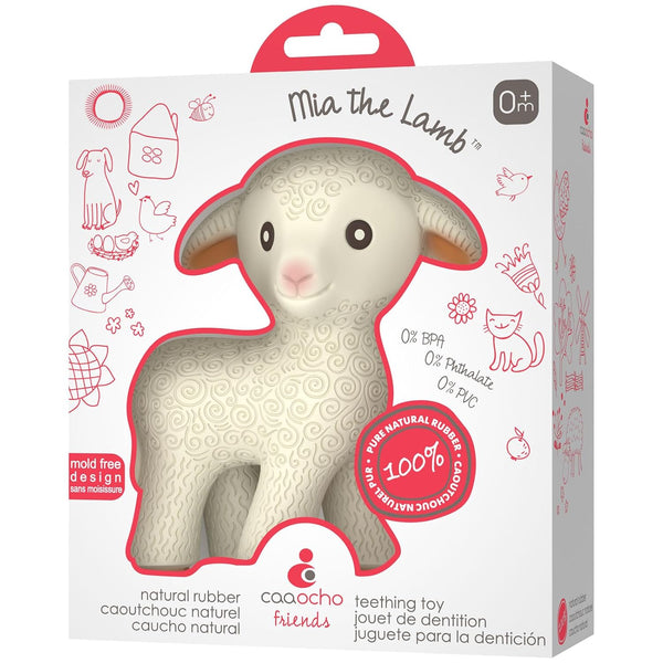 CaaOcho Pure Natural Rubber Teething Baby Toy - Mia the Lamb Teether