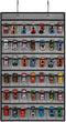 Toy Car Storage Organizer with 42 Clear Pockets for Hanging Matchbox Cars Display Case (One Side-Grey)