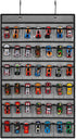 Toy Car Storage Organizer with 42 Clear Pockets for Hanging Matchbox Cars Display Case (One Side-Grey)