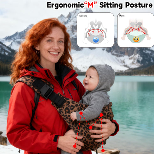 2025 10-45 LbsLeopard Baby Sling Carrier Adjustable Baby Sling Upgraded Toddler Sling Comfortable Baby Wrap Carriers