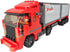 General Jim's Mighty Red Hauler - Double Van Container Semi-Truck Building Blocks Set, 345 Pieces