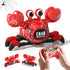 WINJOYMAX Remote Control Robot Crab Toy, Rechargeable With LED Lights And Music, Fast