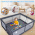 Baby Playpen, 50 x 50 inch Playard for Babies and Toddlers, Grey Baby Fence with Soft Breathable Mesh