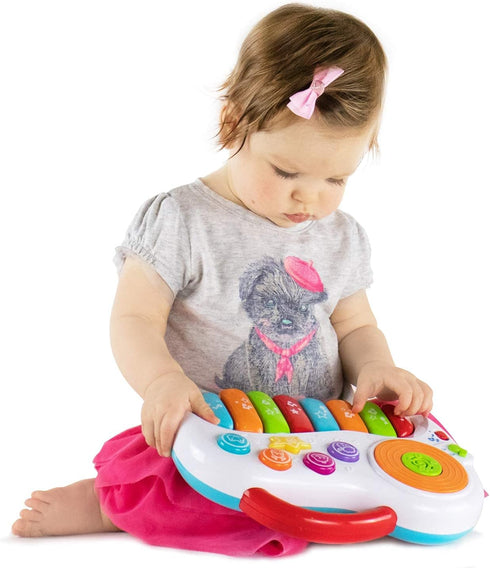 Musical Piano Toy for Toddlers 1-3 Years Old, with Keyboard Note, DJ Mixer, Light-Up Buttons - Educational Fun for Boys