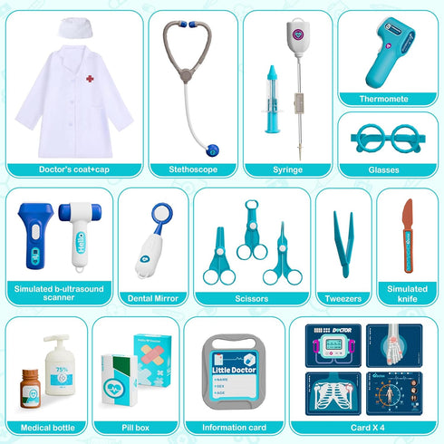 3-5, 26 Set 3-8,Role AuroTops Doctor Kit for Toddlers Pcs Doctor Play for Kids Ages Play Toy Medical Cart Doctor Toys