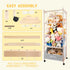 64" Stuffed Animal Storage, Super Large Plush Toy Organizer with Wheels, Wooden Stuffed Animal Holder with Removable