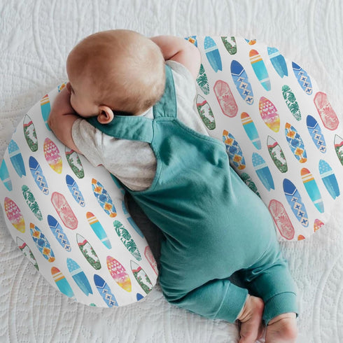 Summer Colorful Surfboards Nursing Pillow Covers for Boy Girl Surfing Nursery Feeding Pillowcase for Breastfeeding