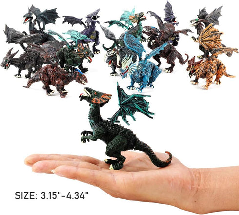 Liberty Imports 12 Pack Deluxe 3D Action Figures Realistic Figurine Puzzles in Jurassic Hatching Eggs for Kids