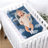 Set 2 Cozy Cartoon Plane Crib Mattress Protector and Baby Changing Table Cover of Soft Crib Cover Premium Polyester
