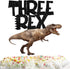 Three Rex Cake Topper - Dinosaur Dino Theme Decor Picks for Boys Girls 3rd Birthday Party Decorations