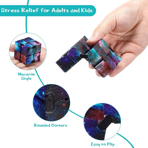 Gejoy 12 Pieces Mini Cube Blocks Desk Toy Magic Sensory Tool Blocks Puzzle Flip Cube for Teens Adults Birthday Favors
