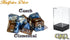 Halfsies Dice: Earth Elemental - 7pc Set, Cerulean Blue & Brown, Pearlescent Swirl for Role Playing Games