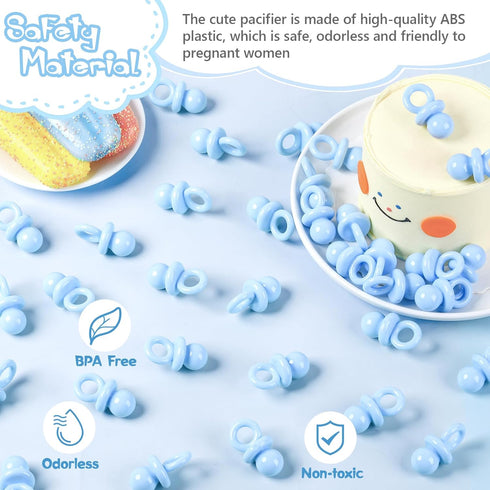 24 1.75 Inch Pcs Baby Shower Pacifiers, Plastic Pacifiers for Baby Shower Game Boy, Bulk Pacifier for DIY Decoration