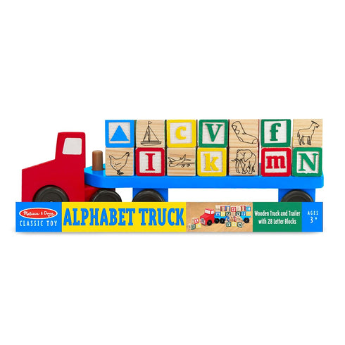 Melissa & Doug Educational Toy Wooden Truck Alphabet Blocks