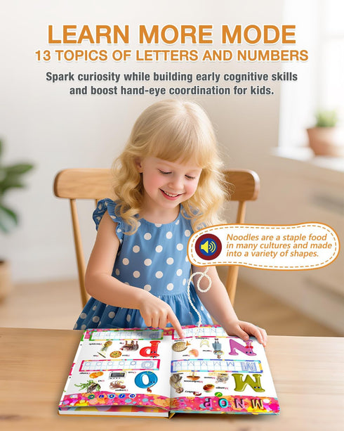 3-5,Preschool 3 4 5 6 Toy,600+ English Interactive Sound Book for Kid,Alphabet & Number Talking Book for Toddlers Age