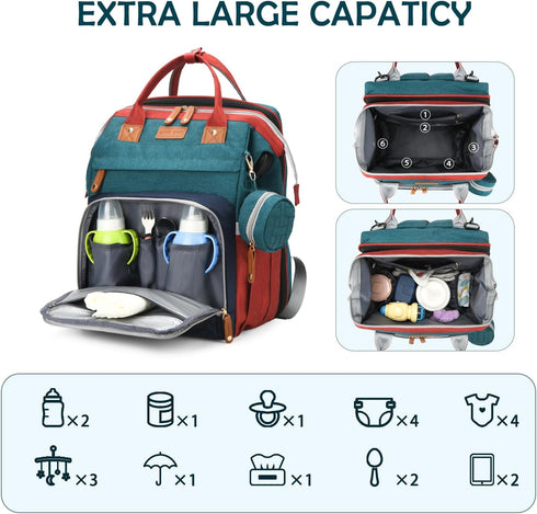 CESAILT Backpack, Diaper Bag Multifunction Waterproof Diaper Bag for Baby, with Diaper Changing Station, Newborn