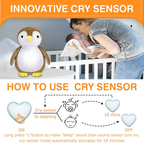 DEARBABY Baby Sleep Soother,Moms Heartbeat Sound and Lullabies Toddler Sleep Aid Toy Music Soothers for Sleep,Baby