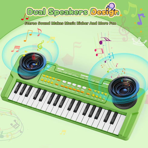 MusicForset 37 3 4 5 6 Upgraded Keys Kids Piano Keyboard Portable Toddler Music Toy Keyboard with Microphone Musical