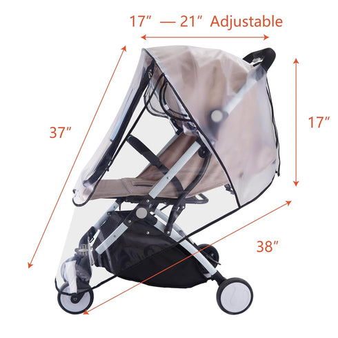 Bemece Universal Stroller Rain Cover, Baby Travel Weather Shield for Summer, Windproof and Waterproof