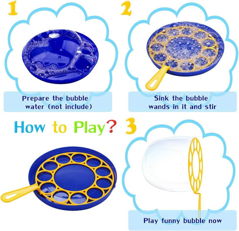 B bangcool Big Bubble Wands Set - Large Bubble Maker with Tray Bubble Sticks for Kids