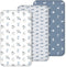 Nap Mat Sheet 47"x24", 3 Pack Blue Ocean Sailor Baby Crib Sheets