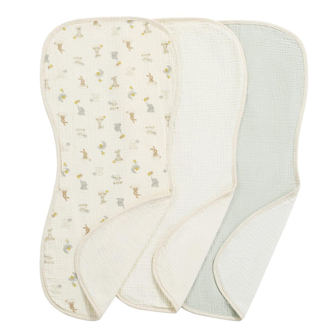 3 Pack Hombys Washable Baby Changing Pad Cover - Waterproof Muslin Changing Table Pad, - Cream White, Light Green