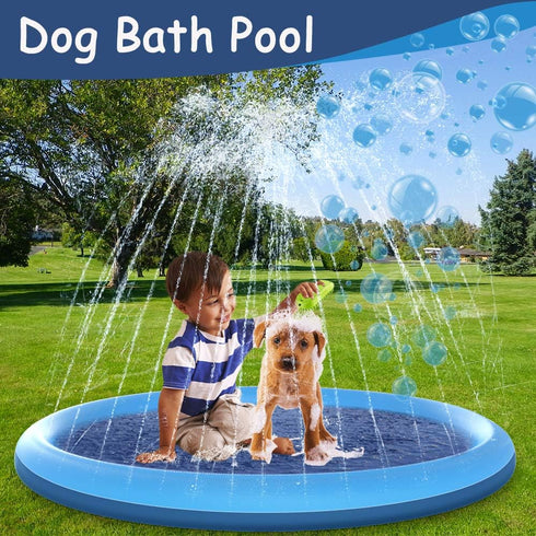 Summer Raxurt Dog Water Toys, Anti-Slip Splash Pad for Dogs Thickened Durable Upgrade Sprinkler Pad Pet Outdoor Water