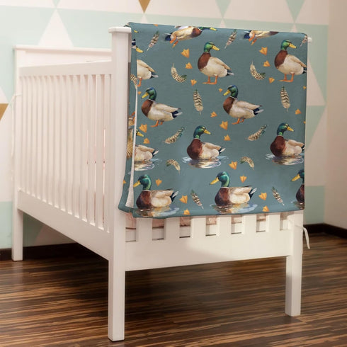 Vintage Duck Hunting Baby Blanket - Soft Swaddle Blanket for Boy Girl, Mallard Ducks Flannel Receiving Blanket