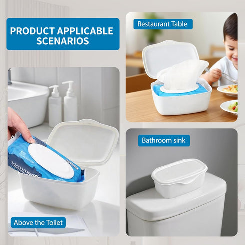 Eiszhjk Wipes Dispenser Compatible with Cottonelle Flushable, Refillable Wet Wipes Container, Wipe Holder Keeps Wet