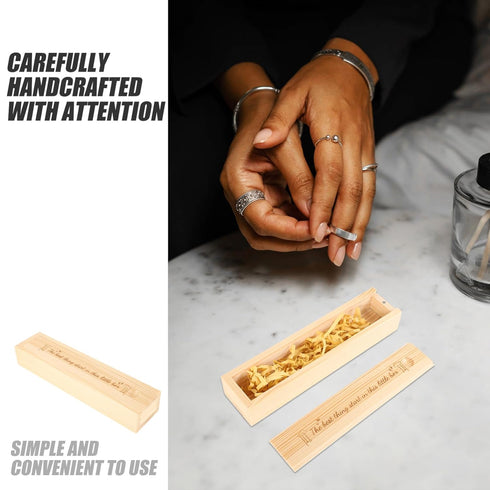 VOSAREA Lidded Wooden Pregnancy Test Keepsake Box Elegant Announcement Storage Case for First Positive Test Beautifully