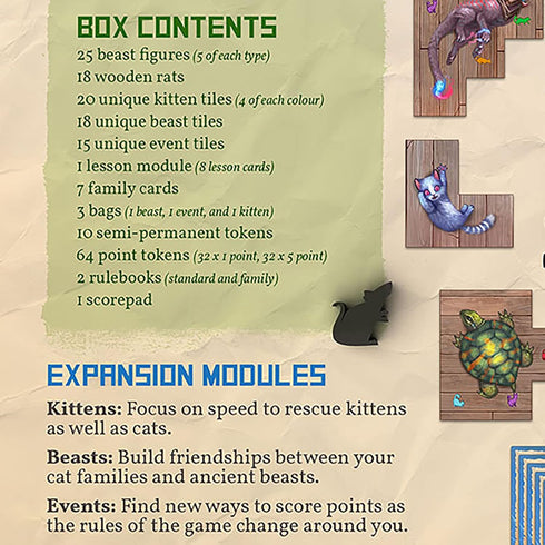 The Isle of Cats: Kittens + Beasts Expansion Board Game for Ages 8+