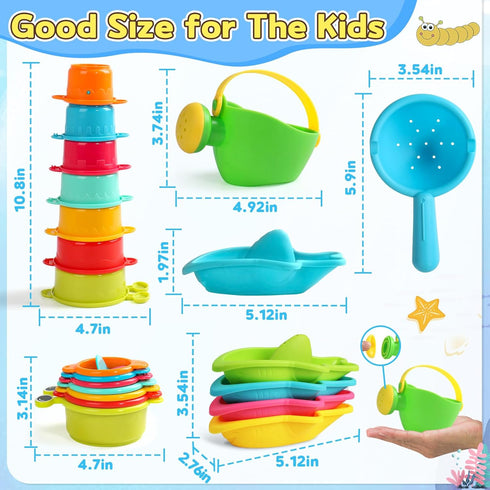 1-3 12+ 1+ 13 Zeewoo Baby Bath Toys for Kids Ages Toddler Bath Toys Mold Free Bathtub Toys for Months Pool Water Table