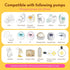 Yeabetter 20PCS 13/14/15/16/17/18/19/20/21/22mm 24mm 3 1 Flange Sizing Kit with Flange Inserts for Breast Pump