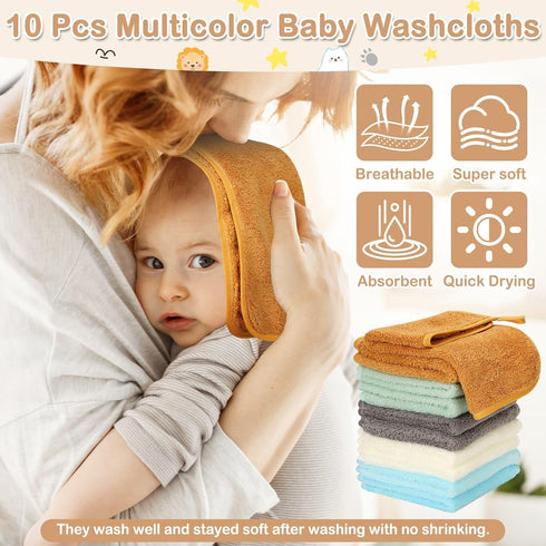 Sublaga 15 5 10 Set, 32 32 Inch Pcs Baby Bath Towels- x Hooded Baby Towels and x Baby Washcloths x Hooded Toddler Towel
