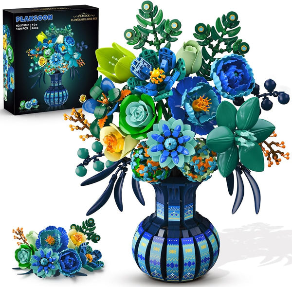 PLAXSOON Flowers Building Set, Gift for Mothday Day Flower Bouquet Botanical Collection