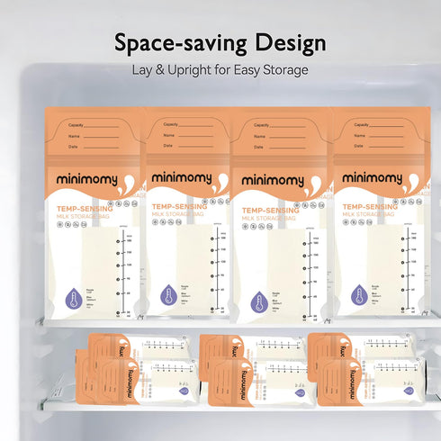 6 50pcs Breastmilk Storing Bags, Temp-Sensing Discoloration Milk Storing Bags for Breastfeeding, Disposable Milk