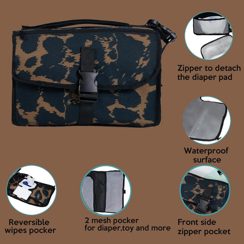 Portable Changing Pad for Baby,Foldable Diaper Travel Changing mat with Waterproof PEVA Mat Perfect for Newborns