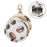 PYBUG Coffee Bean Round Pacifier Storage Case, Polyester & TPU Lined with Hook Buckle, Pacifier Container Box for Baby