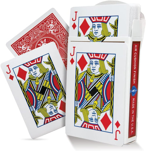 Magic Makers Combo - One Way Forcing Red Bicycle Back Decks, 2 Decks Included: 7 Spades & Jack Diamonds