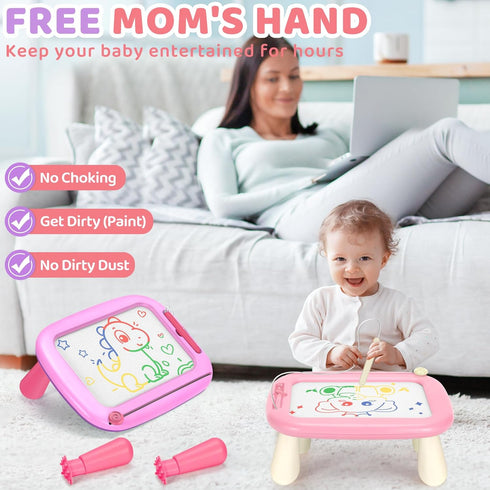 Officygnet Toddler Toys for 1 2 3 Year Old Girls, 2 Pack Magnetic Drawing Board, Doodle Board for Learning