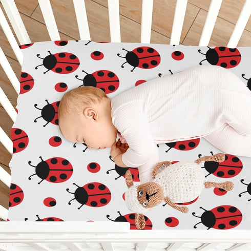 Set, Mattress#194 Fitted Crib Sheets for Boys Girls, Soft Breathable Comfortable Ladybug Baby Sheet Crib Sheets Fits