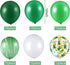 60 Pieces 12 Inch Green and White Balloons, Green Marble Confetti for Summer Party Decoration